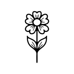Cute flower in doodle style for different types of decoration, postcards, stickers. 
