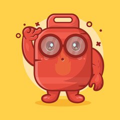 genius gas cylinder character mascot with think gesture isolated cartoon in flat style design