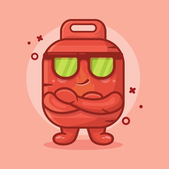 Cute gas cylinder character mascot with cool expression isolated cartoon in flat style design