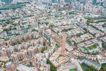 Obraz premium Aerial view of Kowloon, Hong Kong
