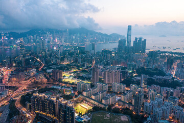 Fototapeta na wymiar Night of Kowloon, Hong Kong