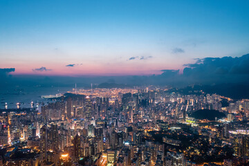 Fototapeta na wymiar Night of Kowloon District, Hong Kong