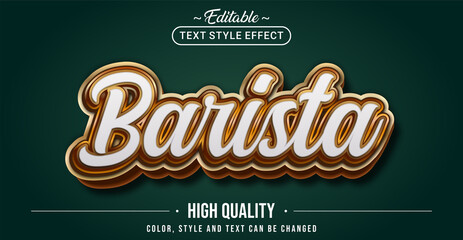 Editable text style effect - Barista text style theme. - obrazy, fototapety, plakaty