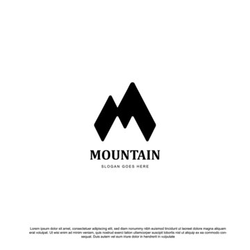 Creative letter M mountain logo design