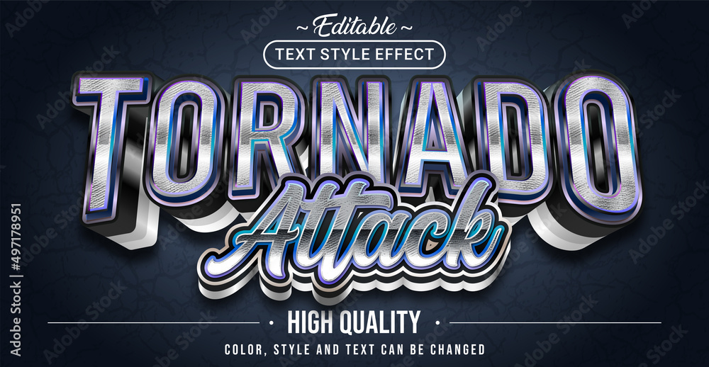 Poster Editable text style effect - Tornado Attack text style theme.