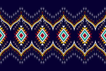 Fototapeta na wymiar Abstract geometric ethnic pattern design. Aztec fabric carpet mandala ornament ethnic chevron textile decoration wallpaper. Tribal boho native ethnic traditional embroidery vector background 