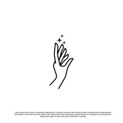 linear hand template logos or emblems