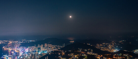13 Sept 2019 - Hong Kong: Victoria Harbour, Hong Kong cityscape at night