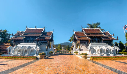 Fototapeta na wymiar Royal Park Rajapruek, botanical garden and pavilion in Chiang Mai, Thailand