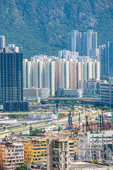 Fototapeta na wymiar 22 Sept 2019 - Hong Kong: Cityscape of downtown, Kowloon, Hong Kong, daytime