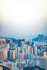 Cityscape of downtown, Kowloon, Hong Kong