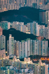 Fototapeta na wymiar Iconic view of cityscape of Hong Kong at night