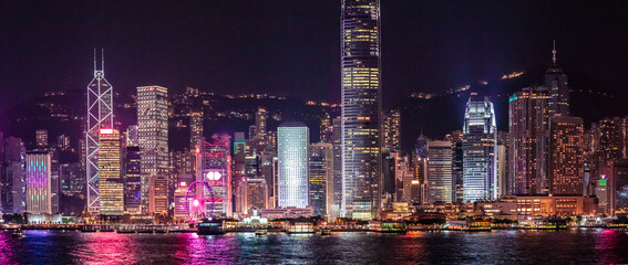 Fototapeta na wymiar Hong Kong Night View, Victoria Harbour
