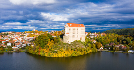 Obraz premium Scenic view of the medieval castle of Plumlov. City of Plumlov. Czech Republic