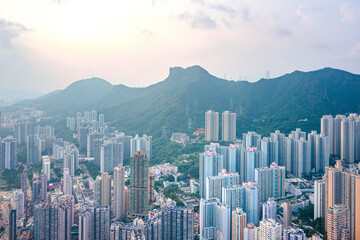 Urban district under the Lion Rock, Kowloon, Hong Kong