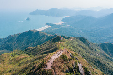 Mountains and coastline in Sai Kung, Hong Kong