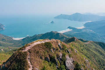 Fototapeta na wymiar Mountains and coastline in Sai Kung, Hong Kong