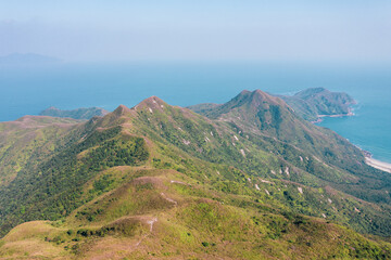 Mountains and coastline in Sai Kung, Hong Kong