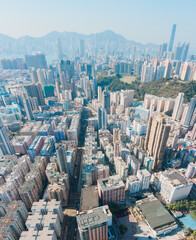 Fototapeta na wymiar Residential area in East Kowloon, Hong Kong, aerial view