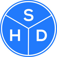 SHD letter logo design on black background. SHD  creative initials letter logo concept. SHD letter design.