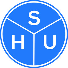 SHU letter logo design on black background. SHU  creative initials letter logo concept. SHU letter design.