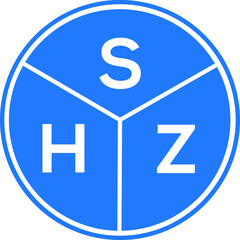 SHZ letter logo design on black background. SHZ  creative initials letter logo concept. SHZ letter design.