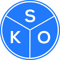 SKO letter logo design on black background. SKO  creative initials letter logo concept. SKO letter design.