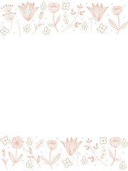 ピンクと茶色の北欧フレーム