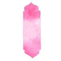 Islamic style window watercolor frame for decoration on Ramadan kareem.