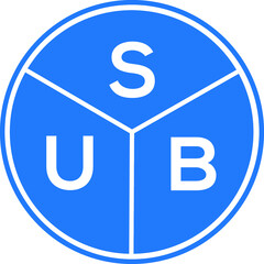 SUB letter logo design on black background. SUB  creative initials letter logo concept. SUB letter design.