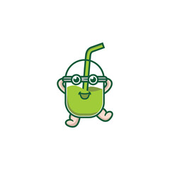 Cute Cup Mascot Cartoon Logo Design