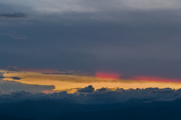 高ボッチ高原で見た変わった夕焼け