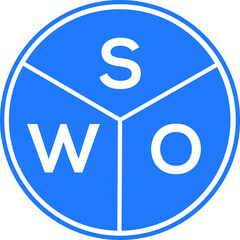 SWO letter logo design on white background. SWO  creative circle letter logo concept. SWO letter design.
