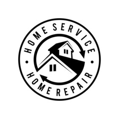 Home service logo with emblem concept