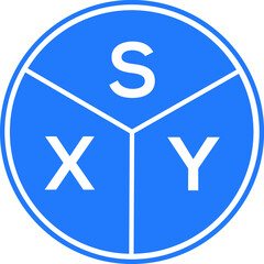 SXY letter logo design on white background. SXY  creative circle letter logo concept. SXY letter design.