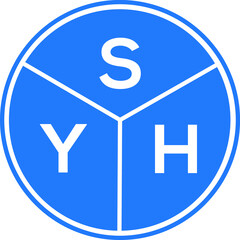 SYH letter logo design on white background. SYH  creative circle letter logo concept. SYH letter design.