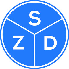 SZD letter logo design on white background. SZD  creative circle letter logo concept. SZD letter design.