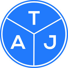 TAJ letter logo design on black background. TAJ creative  initials letter logo concept. TAJ letter design.