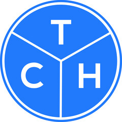 Fototapeta premium TCH letter logo design on black background. TCH creative initials letter logo concept. TCH letter design.