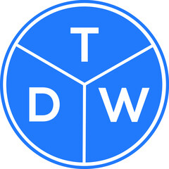 TDW letter logo design on black background. TDW  creative initials letter logo concept. TDW letter design.