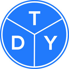 Obraz premium TDY letter logo design on black background. TDY creative initials letter logo concept. TDY letter design.