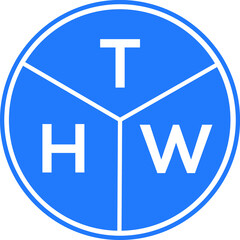 THW letter logo design on black background. THW  creative initials letter logo concept. THW letter design.
