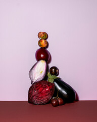 red vegetables, fruits and berries