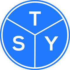 Obraz premium TSY letter logo design on white background. TSY creative circle letter logo concept. TSY letter design.