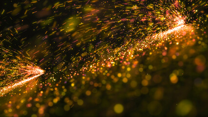 Gold light spark glamour abstract background.