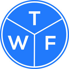TWF letter logo design on black background. TWF  creative initials letter logo concept. TWF letter design.