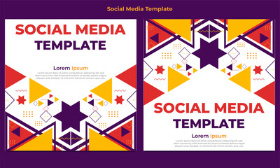 colorful triangle geometric shape social media post template