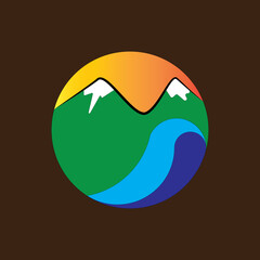 cool and simple mountain logo