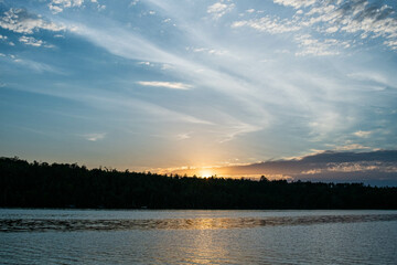 sunset over lake