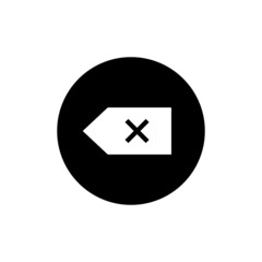 Backspace icon in black round